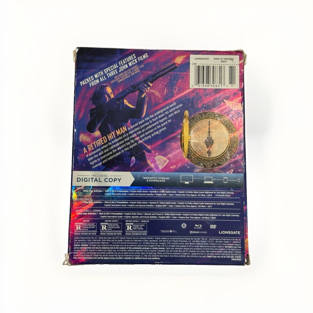 John Wick Chapters 1-3 Blu-ray DVD Replica‎ Oath Marker Box Set - Picture 2 of 2